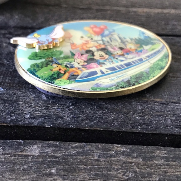 Walt Disney World Mickey & Friends on Monorail Collectible Oval Magnet 2” Metal - Picture 3 of 12